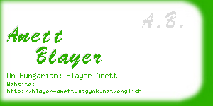 anett blayer business card